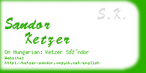 sandor ketzer business card